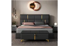 Collection de lits de rangement rembourr&#233;s HydraRest - Noir - Cliquez pour plus de détails