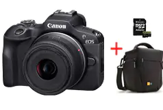 Canon EOS R100 Kit avec objectif RF-S18-45mm + Étui/MicroSDXC 64 Go - Cliquez pour plus de détails