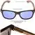 Mens and women walnut wood sunglasses blue mirrored polarized lenses