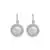 14K Silver Sphere Shaped Drop Earrings