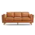 Artisan Modern Top Grain Leather Sofa with Wooden Base Brown Color