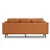 Artisan Modern Top Grain Leather Sofa with Wooden Base Brown Color