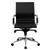 Nicer Furniture® Low back Chair Ribbed Black PU leather