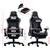 Gaming Chair PU Leather with Headrest Lumbar Support and Footrest (Gre