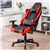 Gaming Chair PU Leather with Headrest Lumbar Support and Footrest (Red