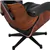 Nicer Furniture ®Lounge Chair and Ottoman Black Leather, Rosewood Wood