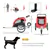2in1 Pet Dog Bicycle Trailer Stroller Jogger w/Suspension Red Black