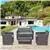 4 pcs Rattan Garden Furniture Set with 2-seater Chairs & Tempered Glas