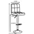 Hex Grid PU Leather Height Adjustable Hydraulic Bar Stool in White