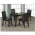Cappuccino Wood 5 piece Dining Set With Espresso Bonded Leather Chairs