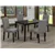 Cappuccino Wood 5 Piece Dining Set With Grey Linen Chairs
