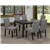 Cappuccino Wood 7 Piece Dining Set With Grey Linen Chairs