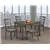 Grey Finish 5 Piece Dining Set With Trestle Back Grey Finish Chairs