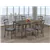 Grey Finish 7 Piece Dining Set With Trestle Back Grey Finish Chairs