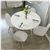 Nicer Furniture Dining Table with Wooden Legs, Round Top 32' White