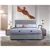 True Contemporary Victoria Queen Grey Tufted Linen Platform Bed