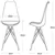Side Chair with Natural Wood Legs Eiffel Dining Room Chair - Set of 4