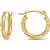 14k Yellow Gold Hand Engraved Full Diamond-cut Round Hoop Earrings 13m