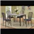 Two-Tone MDF Wood 5 Piece Dining Set With Industrial Grey Linen Chairs