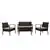 Carlyssa 4 Piece Rattan Sofa Seating Group with Cushions Light Grey