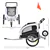 2in1 Pet Dog Bike Trailer Stroller w/Suspension Storage Black White