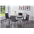 Concrete-Look 5 Piece Dining Set With Tufted Grey Air Suede Chairs
