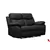Levoluxe Aveon 62 Inch Arm Reclining Loveseat in Black Leather Match
