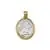 18K Two Tone Oval Thinking Angel Pendant - 2.6 gm