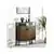 Buffet Cabinet, Glass Tabletop Accent Sideboard with Storage Cabinet a