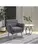 Modern Mid-Century Accent Arm Chair Linen Upholstery Tufted Seat w/ Wo