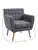 Modern Mid-Century Accent Arm Chair Linen Upholstery Tufted Seat w/ Wo
