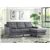 Reversible Sofa Sectional w Button Tufting and Chrome Legs