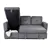 Grey Linen Reversible Sofabed Sectional w Storage and Piping Details