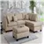 Pistoia Sand 3-Piece Sectional Set with Ottoman Upholstered in Fabric