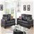 Imola 2 Piece Modern Sofa Set Upholstered in Espresso Faux Leather
