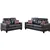 Imola 2 Piece Modern Sofa Set Upholstered in Espresso Faux Leather