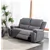 Soft Grey Fabric Power Recliner Loveseat w USB Chargers
