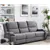 Soft Grey Fabric Power Recliner Sofa w USB Chargers