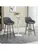 Grey Retro Bar Stools Set of 2, Bar Chairs with Footrest, 30” (76 cm.)