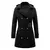 Soft Wool Long Winter Coat for Women, Black, Large