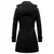 Soft Wool Long Winter Coat for Women, Black, Large