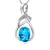 Blue Topaz Amethyst Citrine Sterling Silver Pendant Necklace