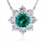 Green Cubic Zirconia Pendant Necklace with 925 Sterling Silver & Chain