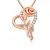 Heart Design Rose Gold Plated Necklace with 5A Cubic Zirconia