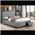 Grey Fabric Bed w 2 Front Pull Out Drawers - King