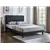 Black PU Leather Bed w Adjustable Headboard w Button Tufting - Full