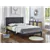 Black PU Leather Bed w Adjustable Headboard w Vertical Tufting - Queen
