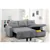 Grey Fabric Reversible Sofabed Sectional w Large Lift up Storage