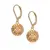 18K Gold Plated Filigree Ball Leverback Earrings
