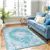 Mighty Curae Anti Slip Blue 4 ft. x 6 ft. Bohemian Polyester Area Rug